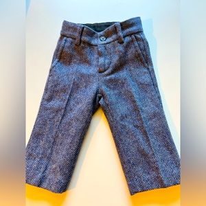 Janie and Jack Navy Herringbone Wool Pant